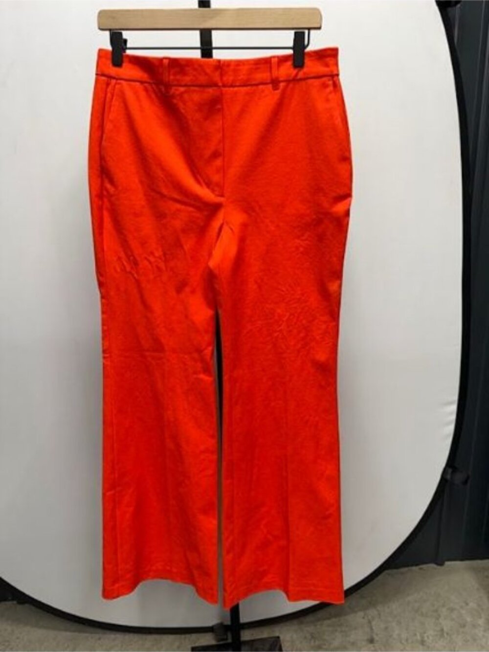 Boden Chelsea Turn Up Cuffed Trousers in Red Orange